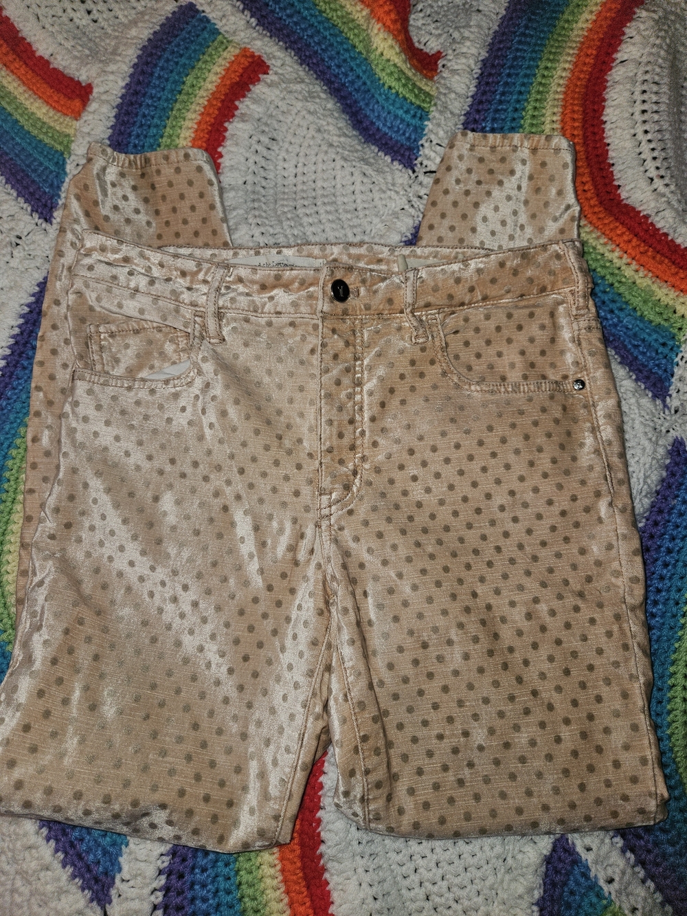 Pilcro and the Letterpress Beige Polka Dot Skinny Jeans - Picture 4 of 8